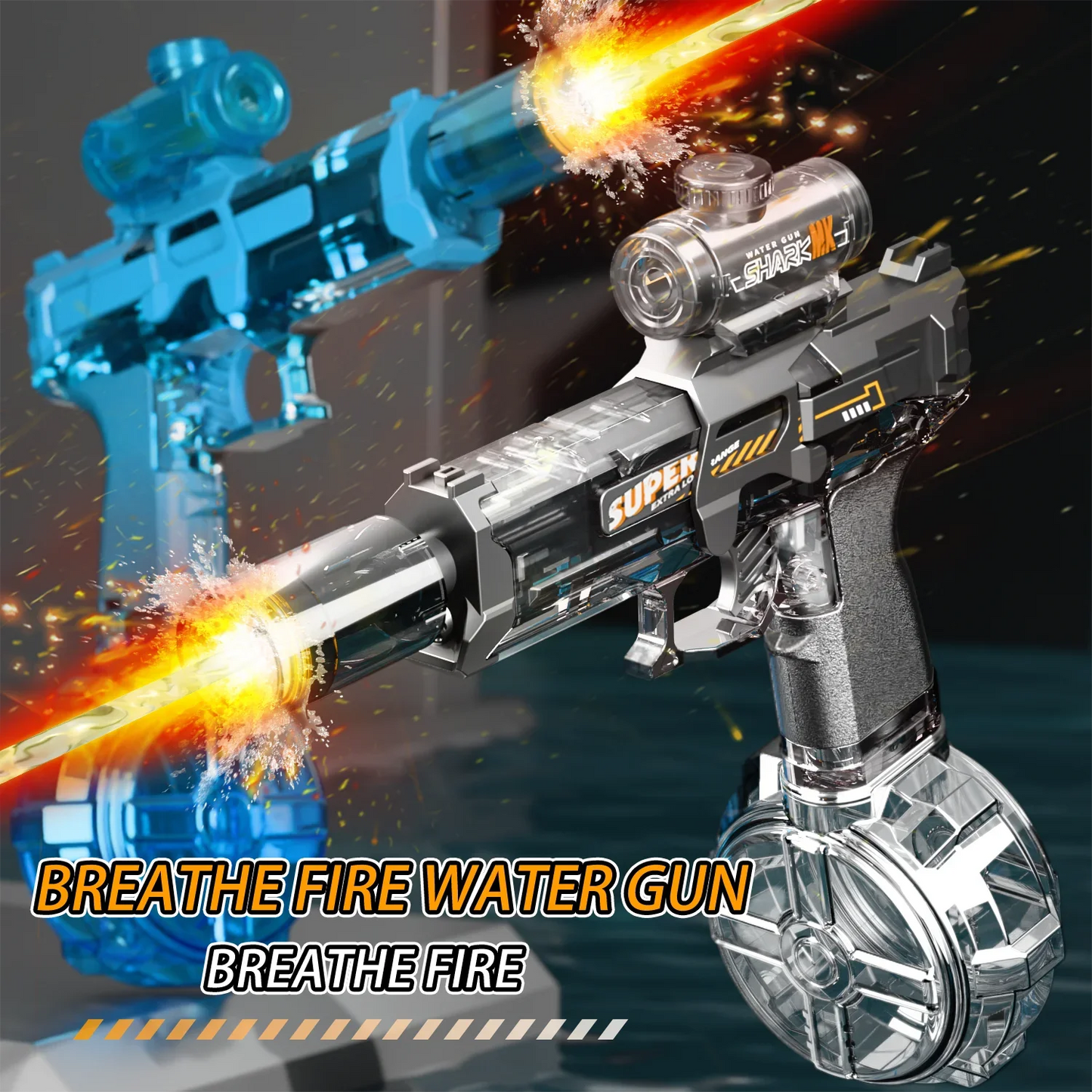 Electric Water Gun Light Up Automatic Squirt  Long Range Water Gun Summer Outdoor Beach Pool Party For Adults And Kids Toy Gifts